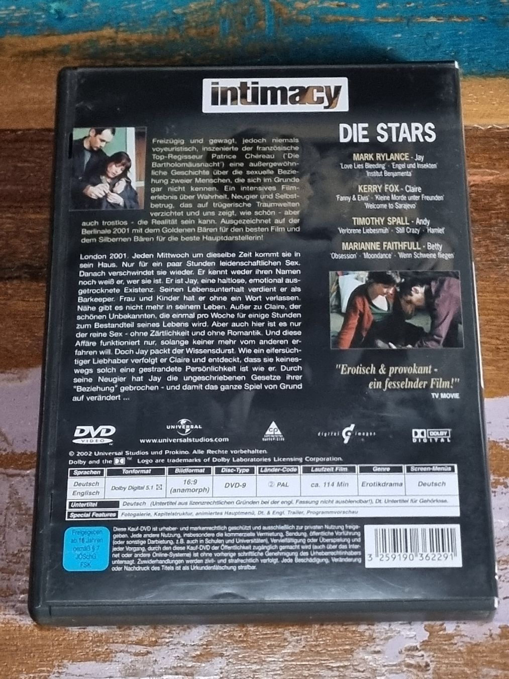 Alle DVDs: Intimacy, DVD Erotik Drama – Gebraucht aus Winterthur von Belzarek 1