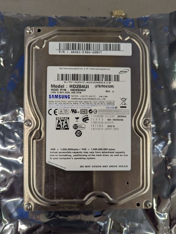 Samsung HD204UI 2TB Harddisk HDD 3.5" | Kaufen auf Ricardo