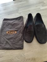 TOD'S Herren Mokassins Gr. 7 Braun Wildleder Schuhe