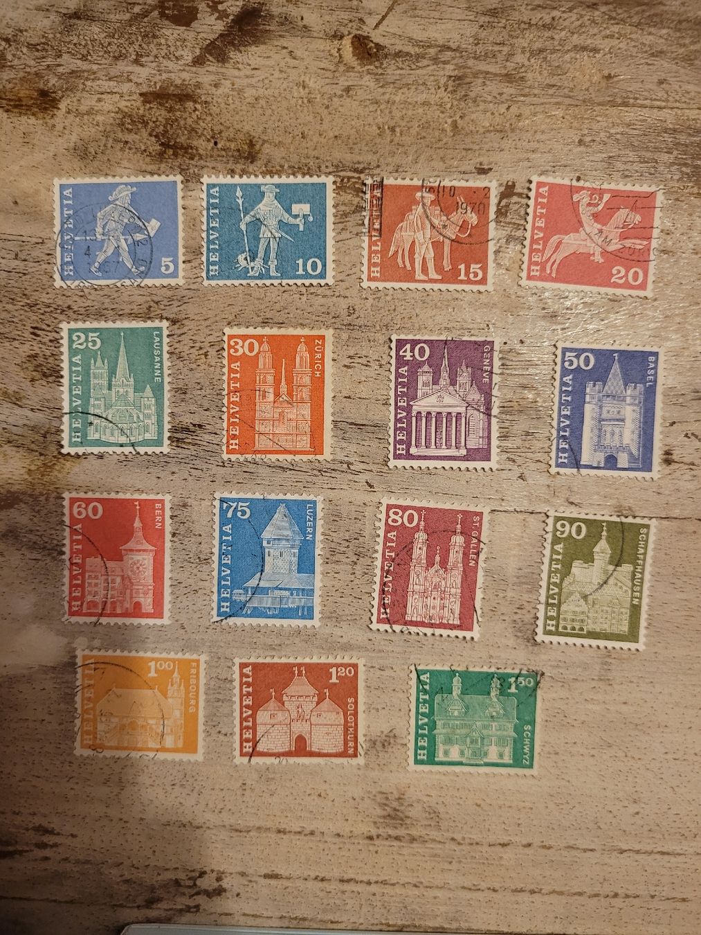 Alle Briefmarken: Postgeschichtl. Motive und Baudenkmäler – Gebraucht aus Inwil von Flower2325