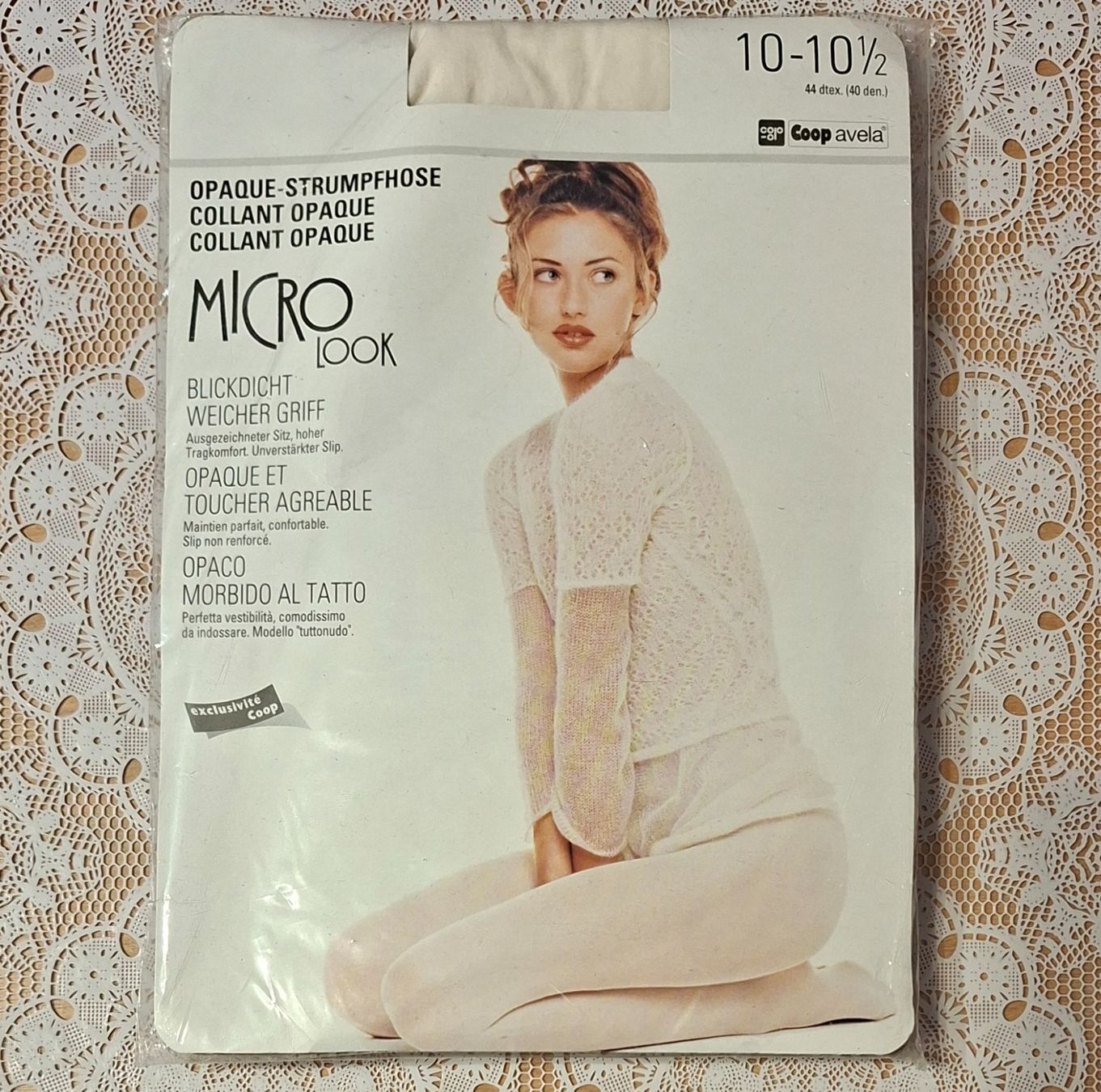 Coop Calze & Collant: Coop Avela Micro Look Strumpfhose 40den Gr.L Weiss – Nuovo e nell'imballaggio originale da Amriswil venduto da Celini3