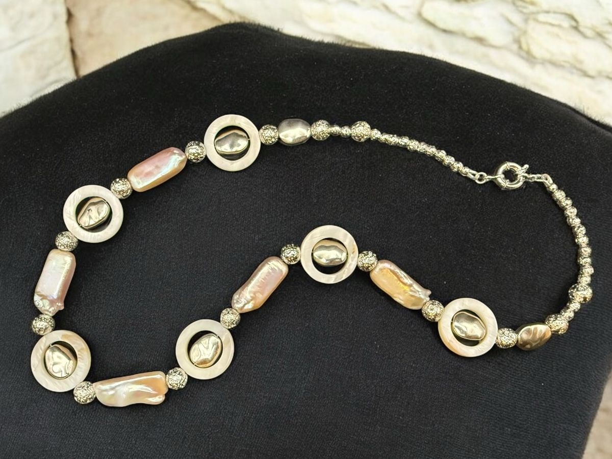 Catenine: Elegante Halskette mit Perlmutt – Nuovo (secondo la descrizione) da Lamone venduto da LaCantinaMagica 7