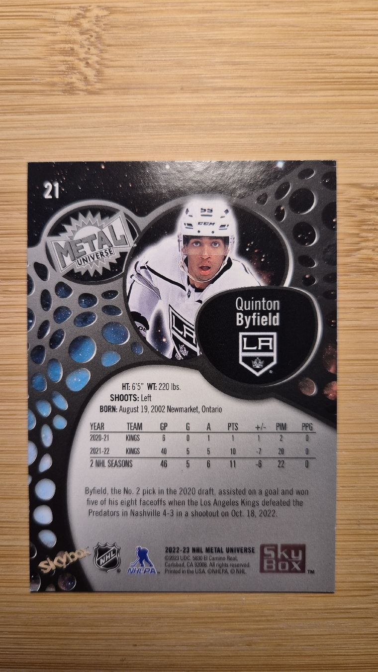 NHL Sammelbilder & Trading cards: NHL L.A. Kings Quinton Byfield – Gebraucht aus Bellach von paedu-1980 1