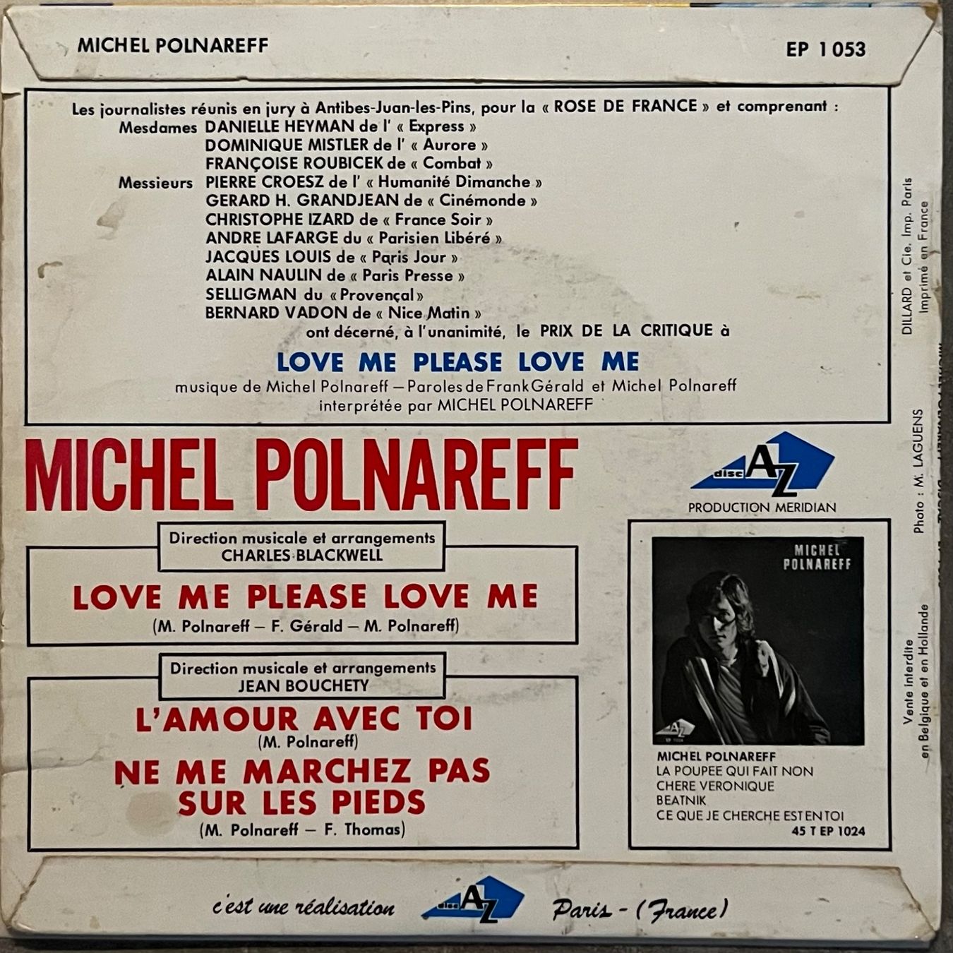 Dischi in vinile: MICHEL POLNAREFF - LOVE ME PLEASE LOVE ME – Usato da Bussigny venduto da vinyl-pas-cher 1