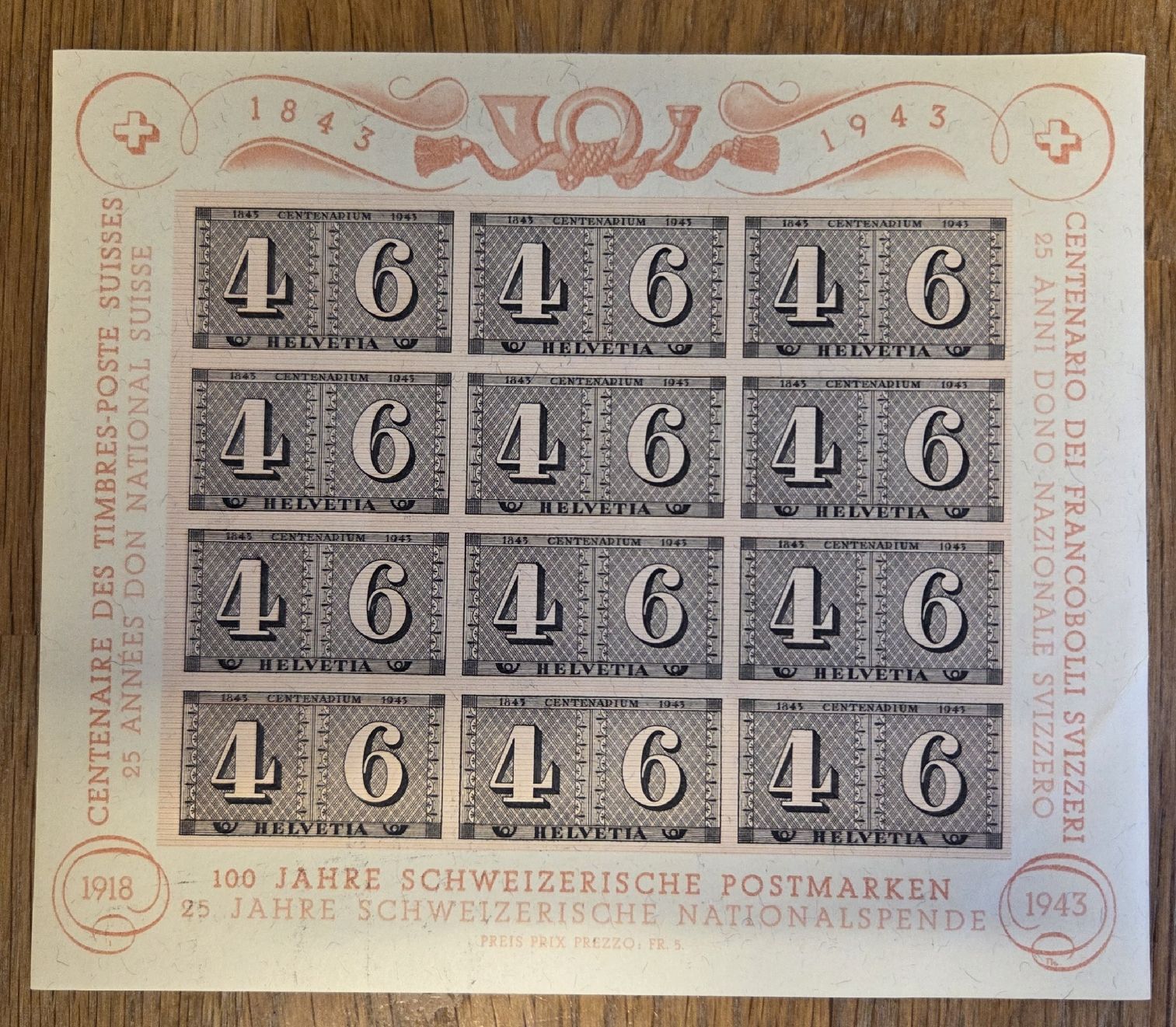 Tutti i francobolli: Briefmarken-Block Postfrisch 1943, Top.. – Usato da Stans venduto da Ducati16 1