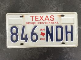 Original USA Autonummer Texas Sesquicentennial 1986