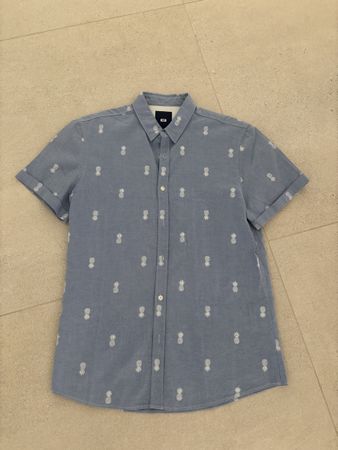 Herren Kurzarmhemd blau Grösse L Slim Fit Zustand 2