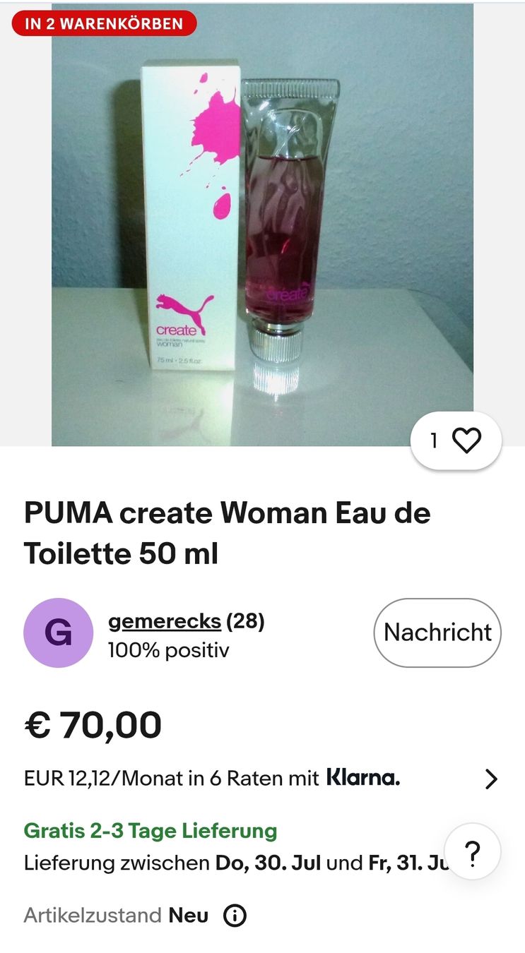 Puma Parfums & Eau de Toilette: Create by Puma EdT Natural Spray 50 ml – Neuf (Voir description) à Schlieren par vlalif 5