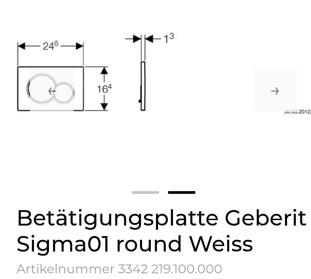 Geberit WC: Original GEBERIT Betätigungsplatte Sigma01/weiss – Neu und originalverpackt aus Chur von Sihar 1