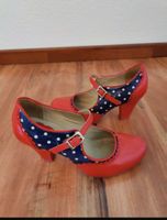 Cristofoli Rockabilly Pumps Gr 37 Rot Blau gepunktet