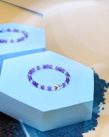 Armband aus Amethyst und Bergkristall