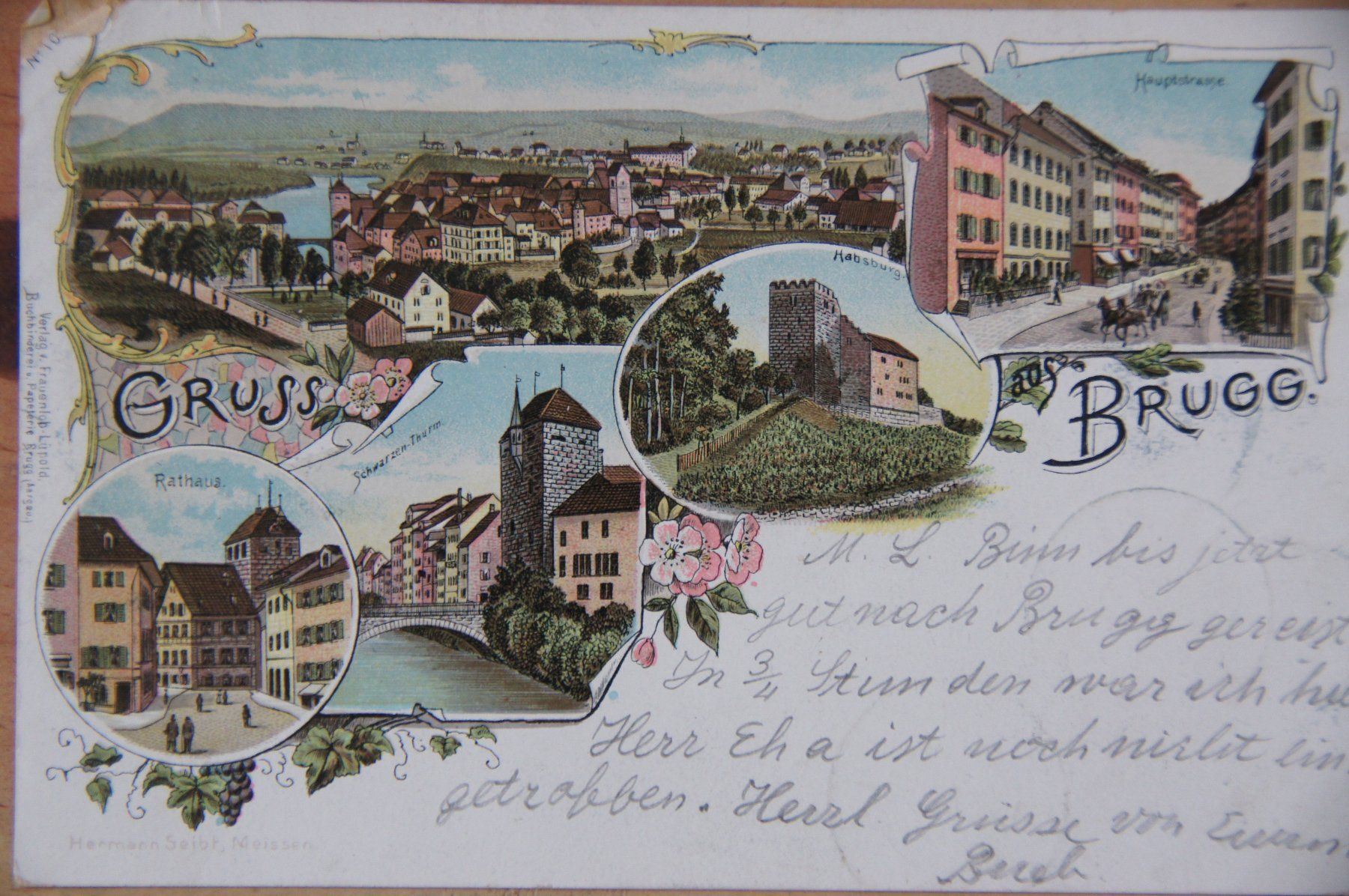 Cartoline postali: Ansichtskarte Litho 1900 – Usato da Brugg AG venduto da He5200