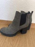 Damen Stiefeletten grau mit Blockabsatz Grösse 38