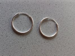 2 Creolen Ohrhänger 925 Silber 1.2g