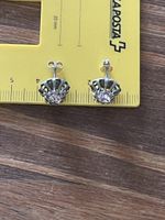 Clous d'oreilles vintage  pierres quartz brûlé / SVP lisez