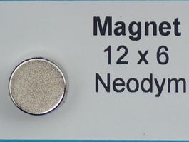 Magnet Durchmesser 12 x 6 Neodym Scheibenmagnet