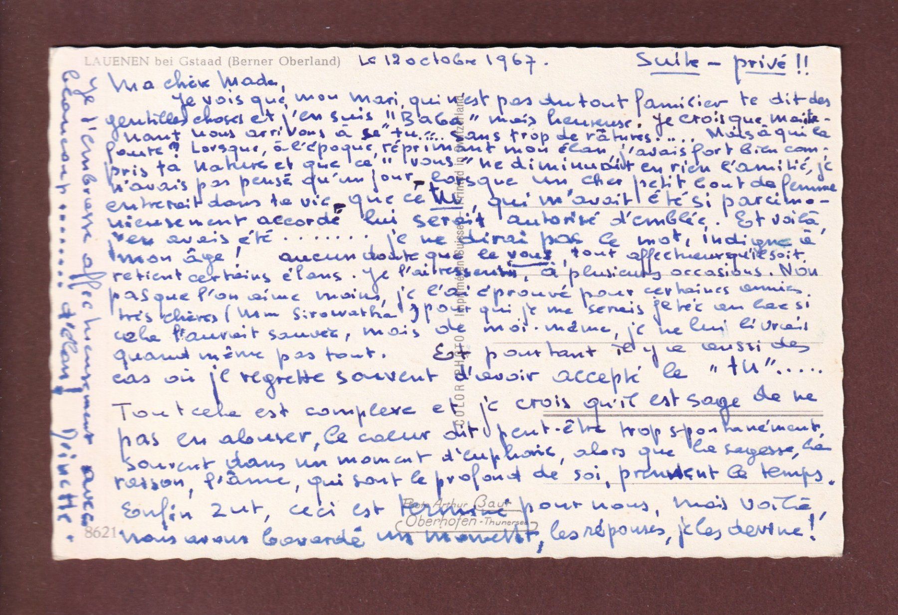 Cartoline postali: LAUENEN bei Gstaad - 1967 – Usato da Pully venduto da nicecards 1