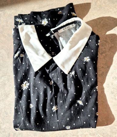 T-SHIRT SHIRT BLUSE 36 S ETIC BLUMEN,  TOP ZU JEANS ROCK