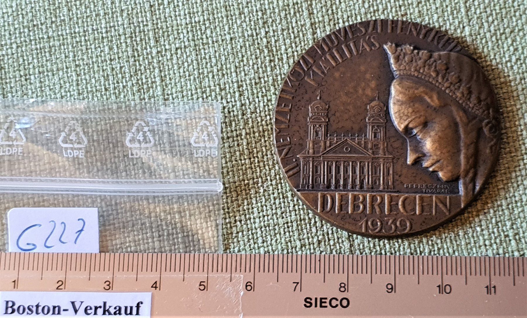 Medaillen: G227 - Debrecen 1939 - Bronze 53 gr. – Gebraucht aus Reinach BL von Boston-Verkauf 3