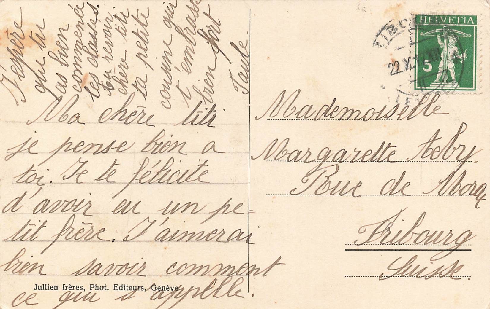 Cartoline postali: Fribourg – Usato da Biasca venduto da Blenio71 1
