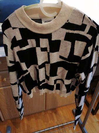 Monkl Strickpullover Grösse M Schwarz/Weiss Top Zustand!