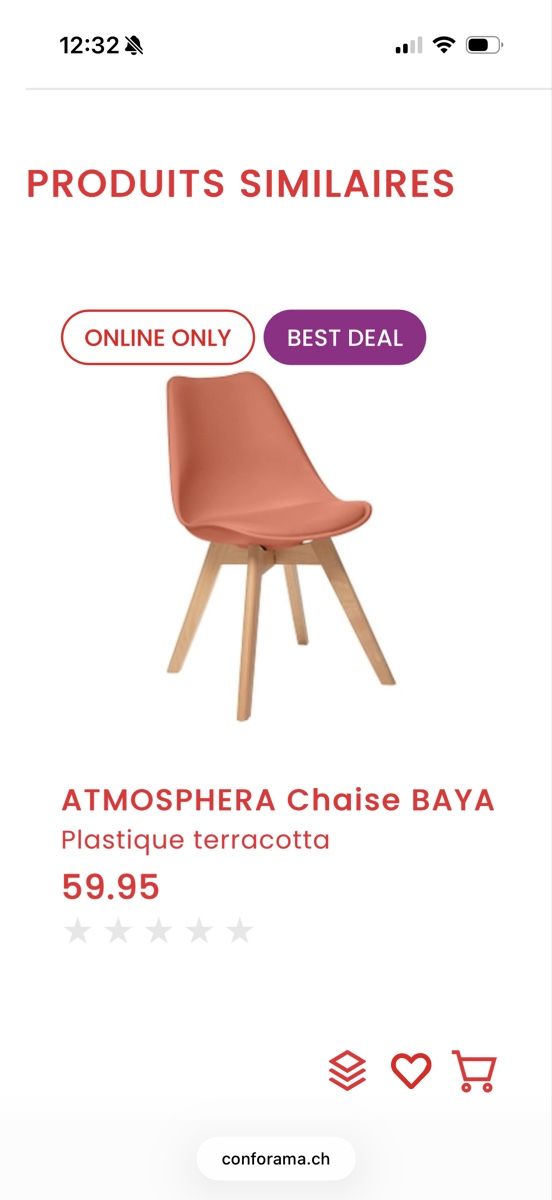 Conforama Tischset: Lot de 8 chaises Terracotta + table à donner – Neu (gemäss Beschreibung) aus Crassier von GGblue23515 2