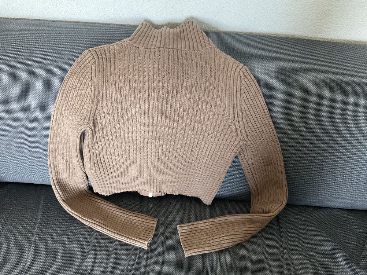 Pullover & Sweatshirts: Pull-over zip femme taille M beige – Gebraucht aus Bulle von Zaman66 5