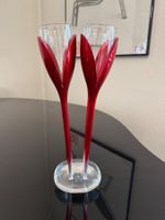 Seltene Vintage MOËT & CHANDON Tulpen-Sektflöten (4) Rot