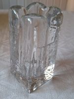 mid century skandinavische Vase, massiv Pressglas 730Gr.