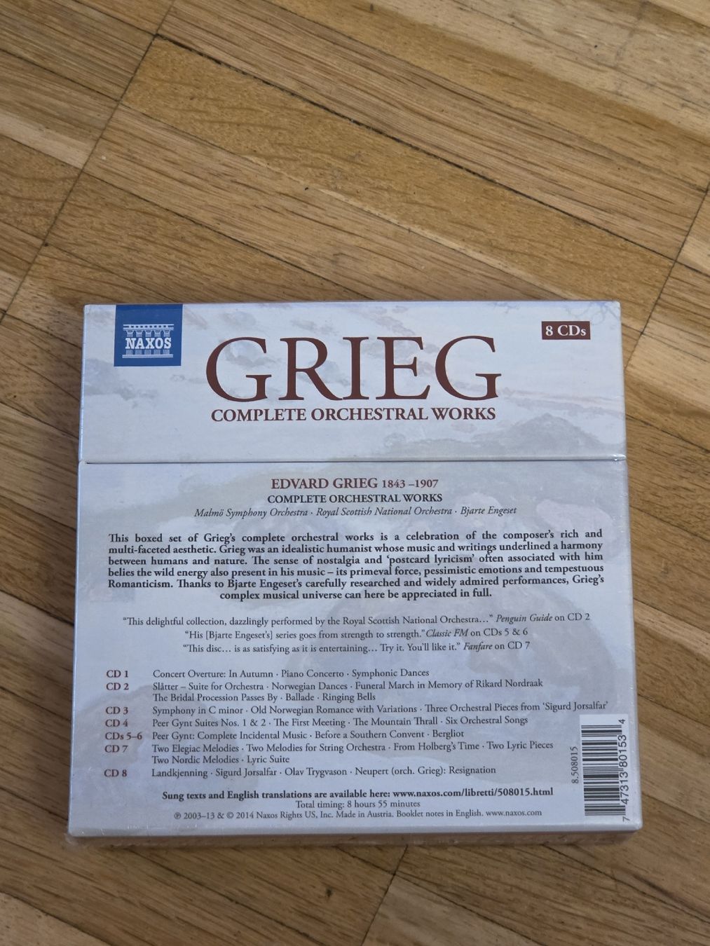 CD: Edvard Grieg: Complete Orchestral Works mit 8 CDs – Nuovo e nell'imballaggio originale da Aesch BL venduto da immon 1