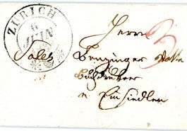 Zürich - Vorphila-Brief nach Einsiedeln 1838