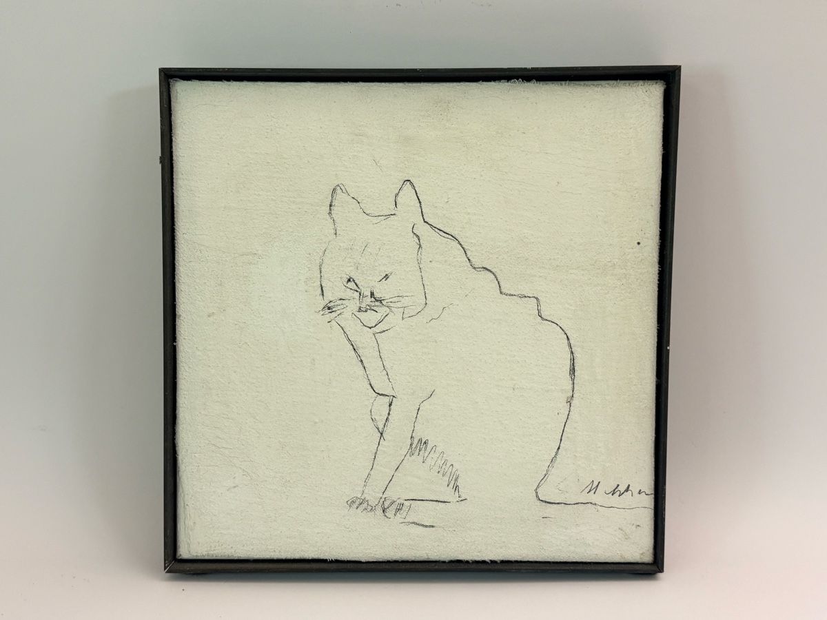Dipinti: Handgezeichnete Katze auf Leinwand – Usato da Solothurn venduto da NUVICO 5