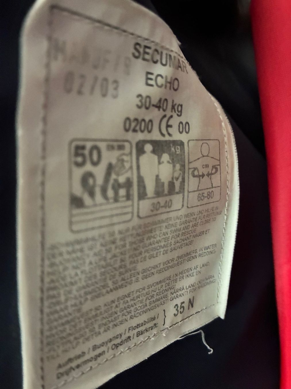 Altro abbigliamento per bambino: Schiffs-Weste für Kind, 30-40 kg – Usato da Wetzikon ZH venduto da chris7pat 1