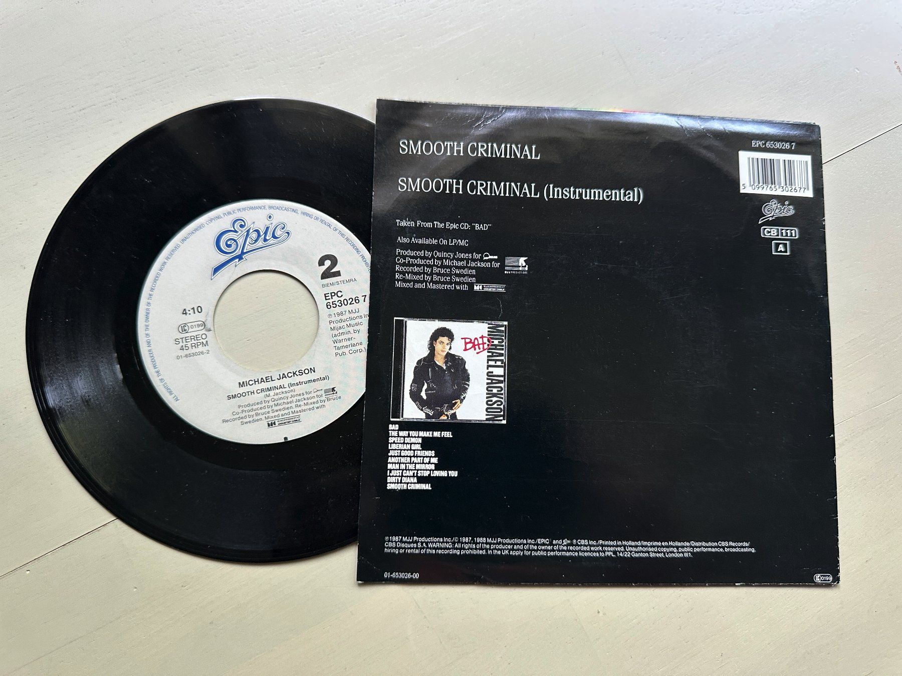 Dischi in vinile: MICHAEL JACKSON tolle Single Kult Smooth criminal Moonwalker – Usato da Basel venduto da Partridge 1