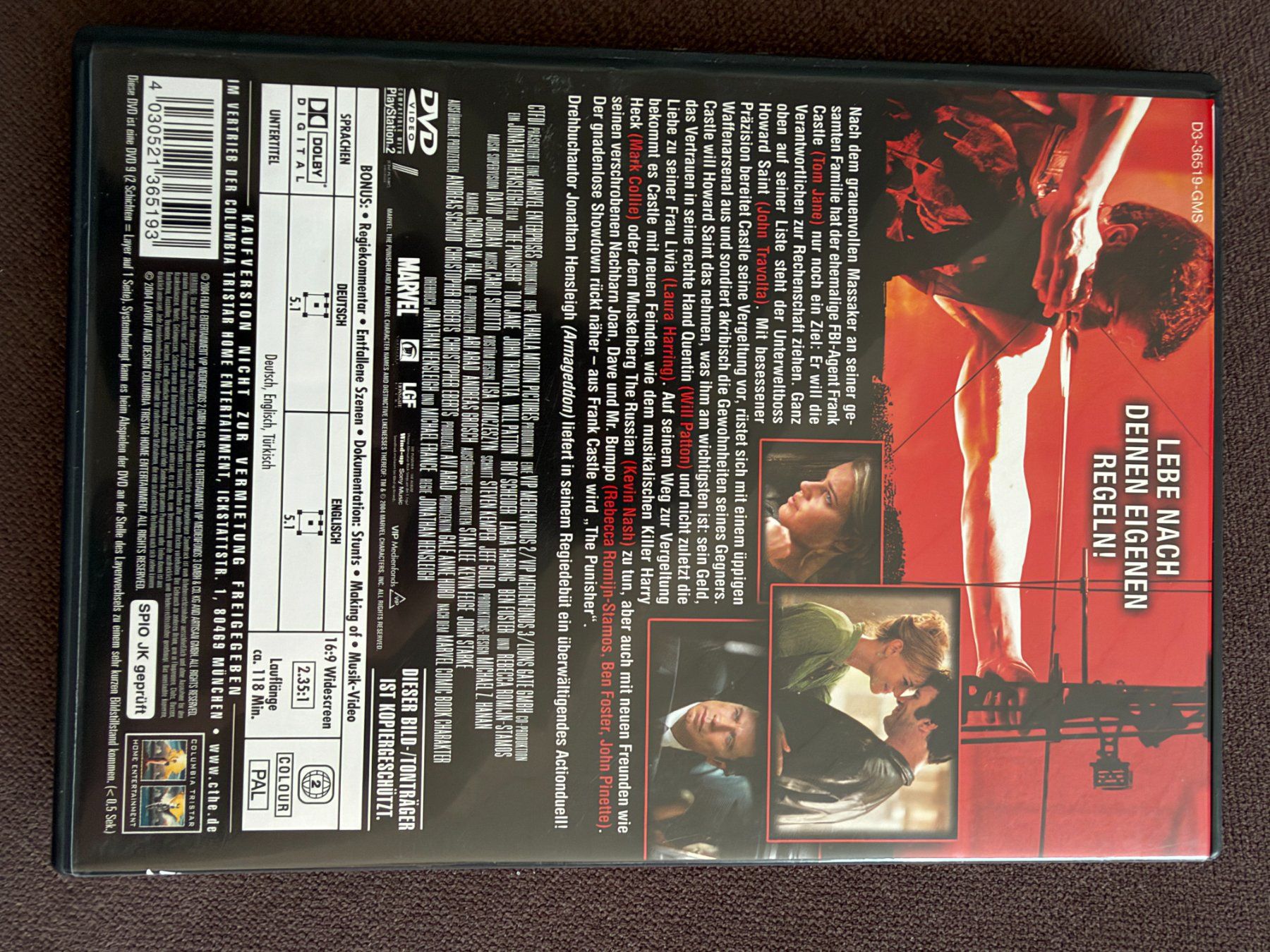 Tutti i DVDs: The Punisher, extended version, 2004, John Travolta – Nuovo (secondo la descrizione) da Wolfhausen venduto da KugelKopf 1
