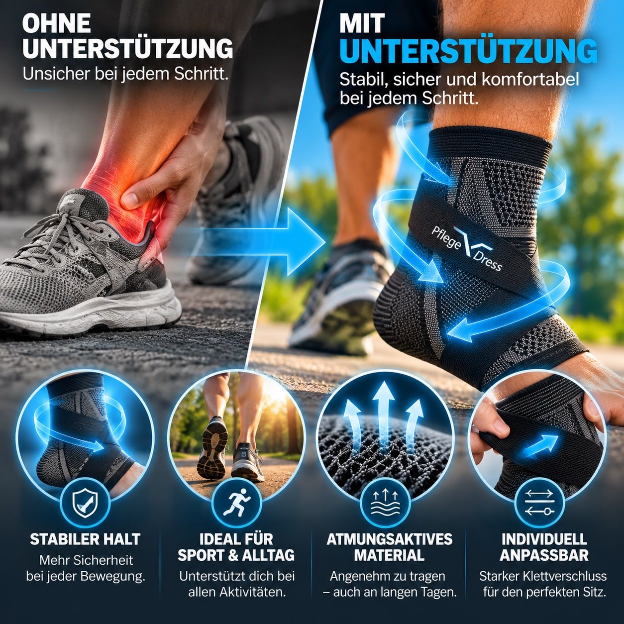 Schutz & Schoner: Premium Knöchelbandage mit Kompression Grösse M – Neu und originalverpackt aus Udligenswil von Doris-Mercedes
