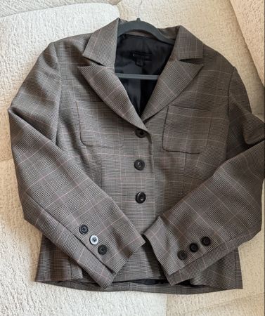 Saint Hilaire Karierter grau Blazer mit rosa Linien