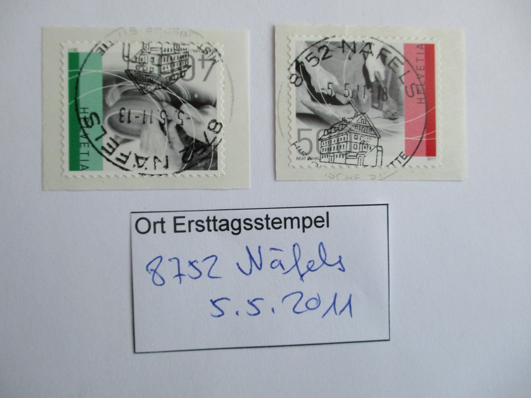 Alle Briefmarken: Voll Ort Ersttagsstempel 8752 Näfels – Gebraucht aus Langnau b. Reiden von Aktuell88