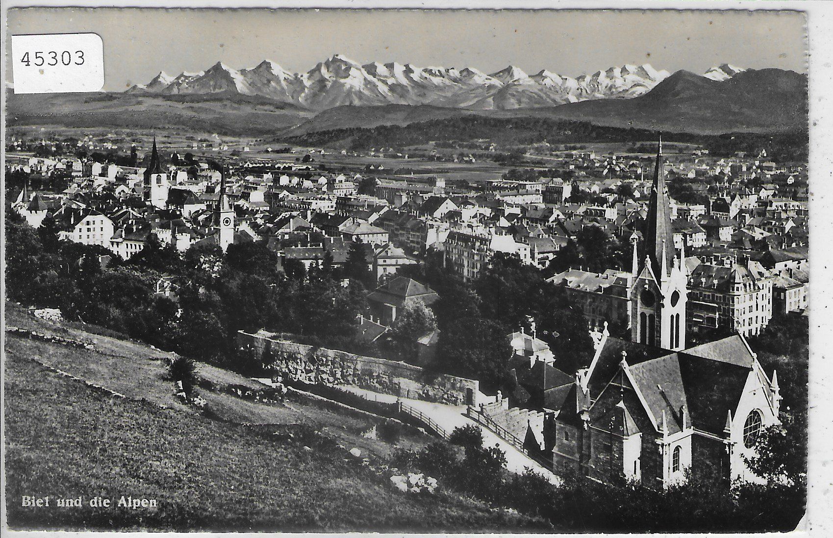 Cartoline postali: Biel und die Alpen – Usato da Ettingen venduto da Kartenplanet