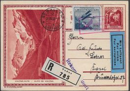 1930 Bild-PK 1. Postflug Vaduz-St. Gallen Flugpostfr. ab 1.-