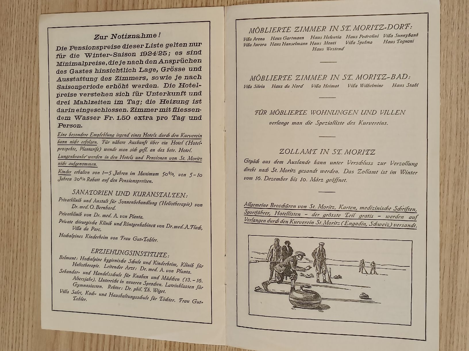 Documenti: Alter Prospekt / St Moritz Preisliste Hotels & Pension 1925 – Usato da Brugg AG venduto da Ente015 3
