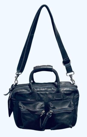 Cowboysbag Leder Handtasche/Umhängetasche Schwarz, 33x23 cm