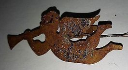 Christbaumanhänger Engel mit Oboe Metall