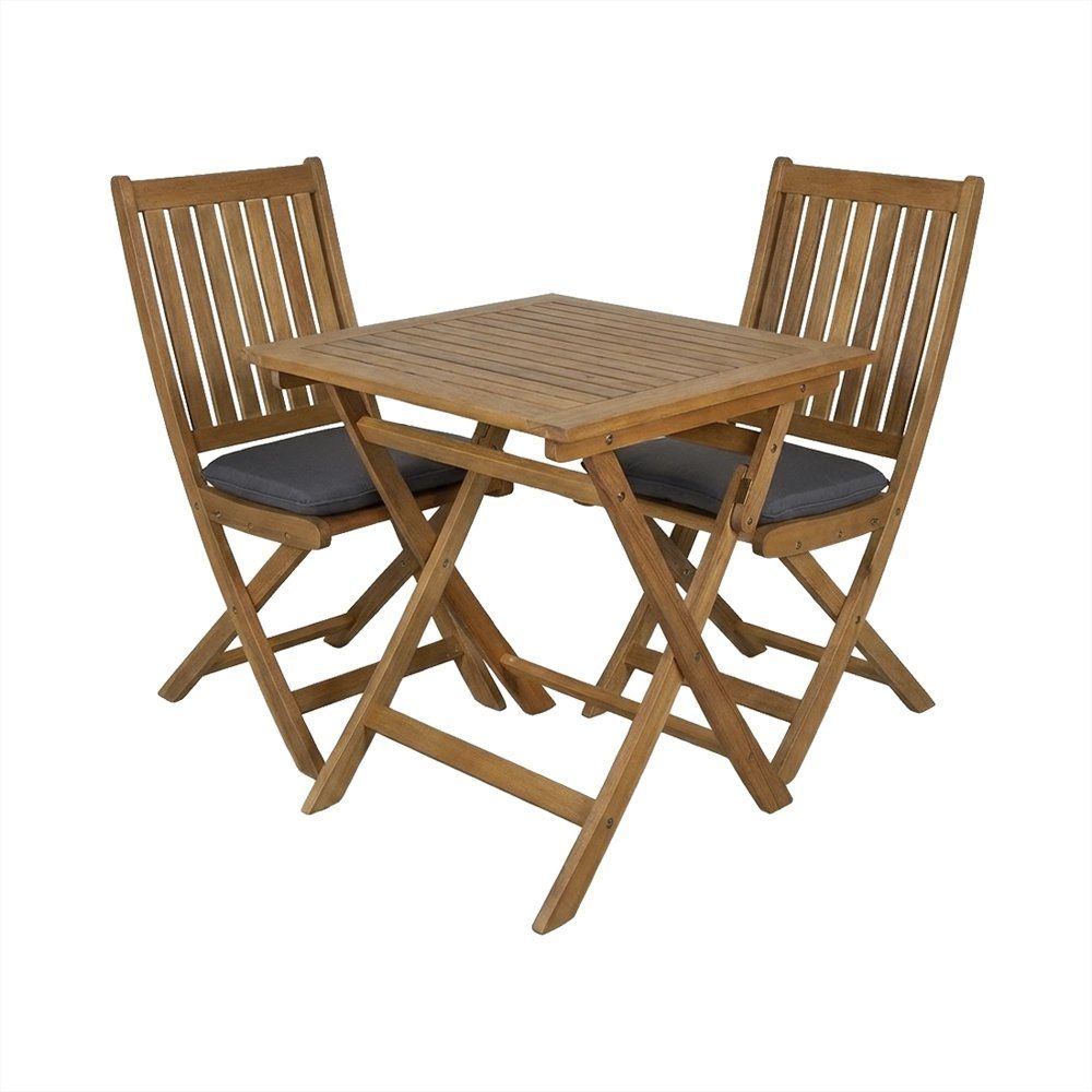 Tischset: Occ. CONTINI Gartentischset 70x70cm mit 2 Stühlen Eucalyptus – Neu (gemäss Beschreibung) aus Buchs SG von Frankenspalter_Buchs