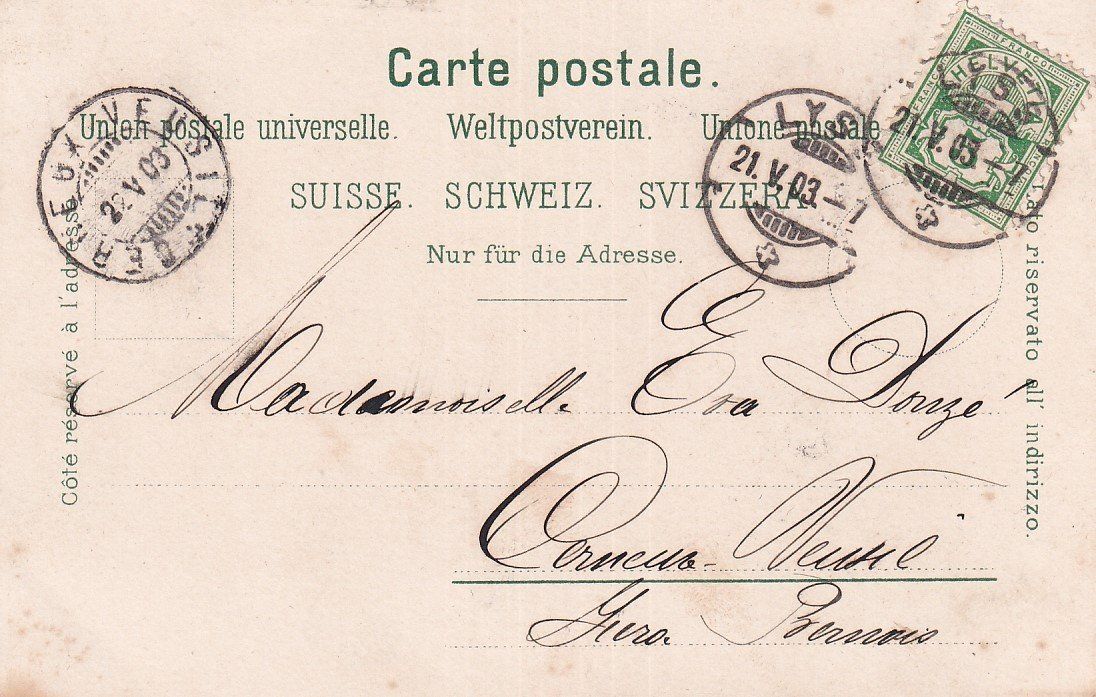 Cartoline postali: Lyss   BE         um 1 9 0 3 – Usato da Brig venduto da Valcards54 1