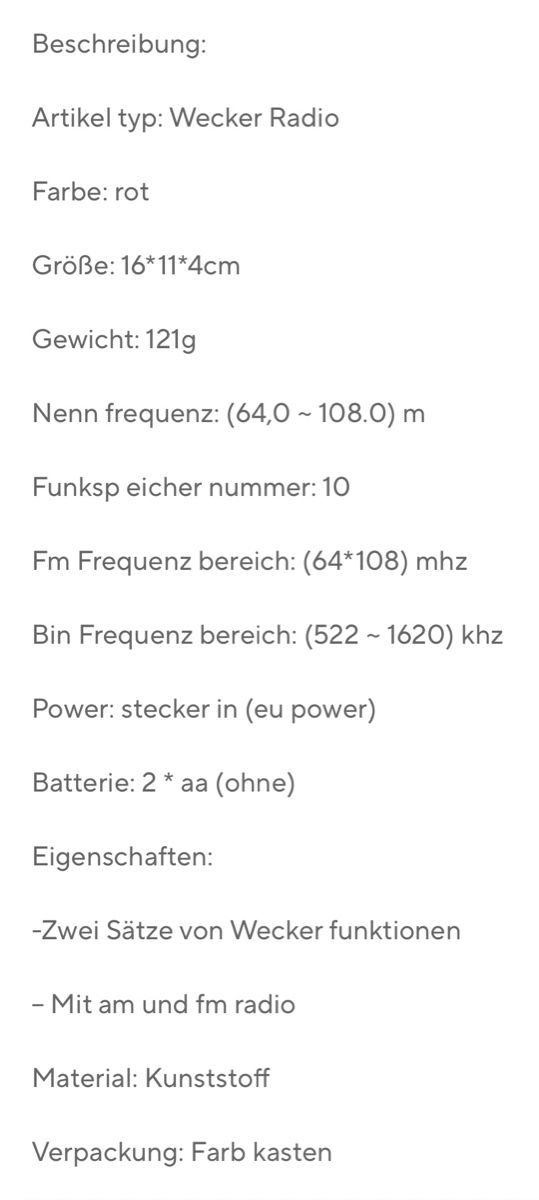 Radio: Wecker Radio mit AM/FM Digitale LED – Nuovo e nell'imballaggio originale da Sevelen venduto da bur_yq8m 4