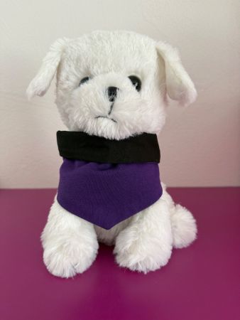 Halstuch Bandana für einen kleinen Hund - Lila / Schwarz