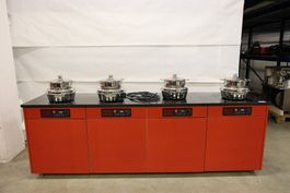 Gastro Kochstation Induktions-Küchenzeile 4 Kochfeldern