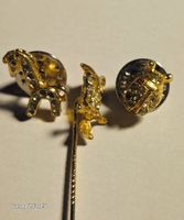 Vintage Anstecknadel Set, Goldfarben, 3-teilig, Top Zustand