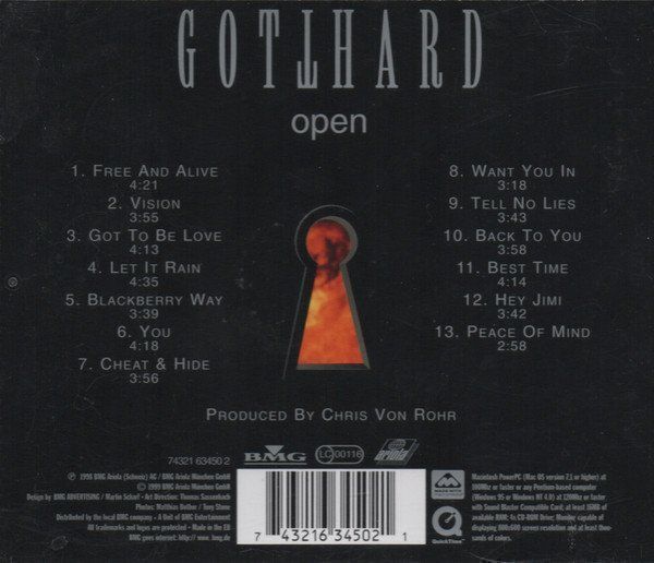 CD: GOTTHARD - Open (1998) – Usato da Choëx venduto da Domo72 1